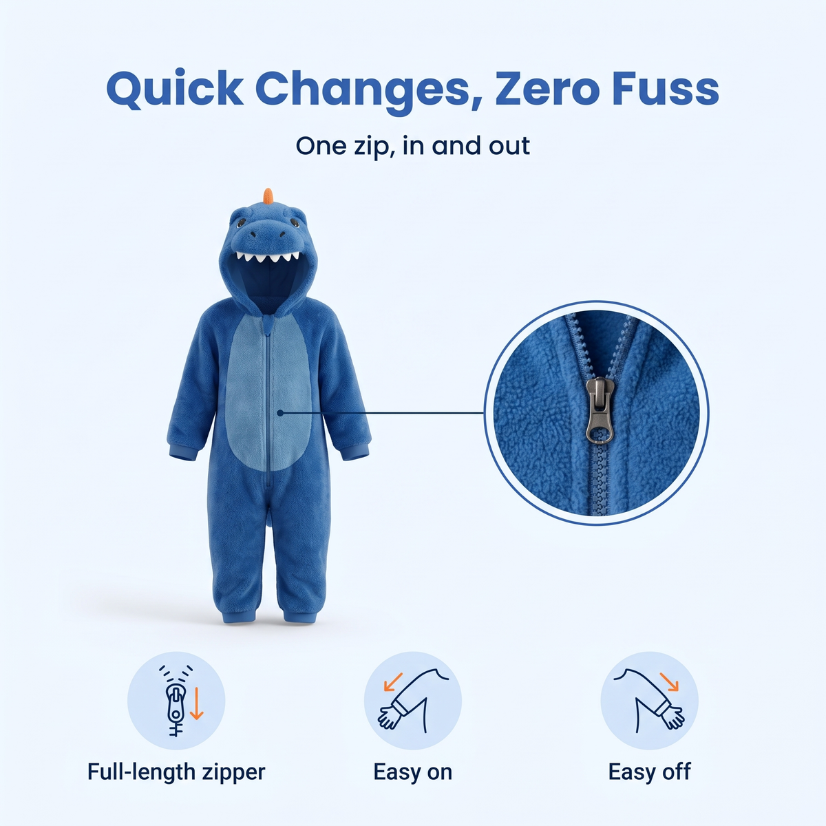 Snugasaur Fluffy Baby Dino Romper