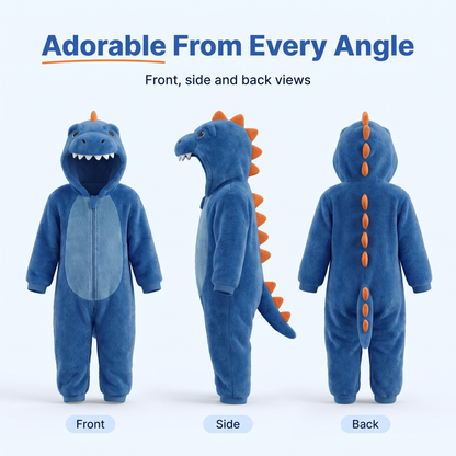 Snugasaur Fluffy Baby Dino Romper